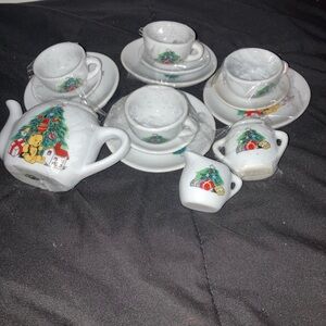Vintage Christmas Themed Tea Set
